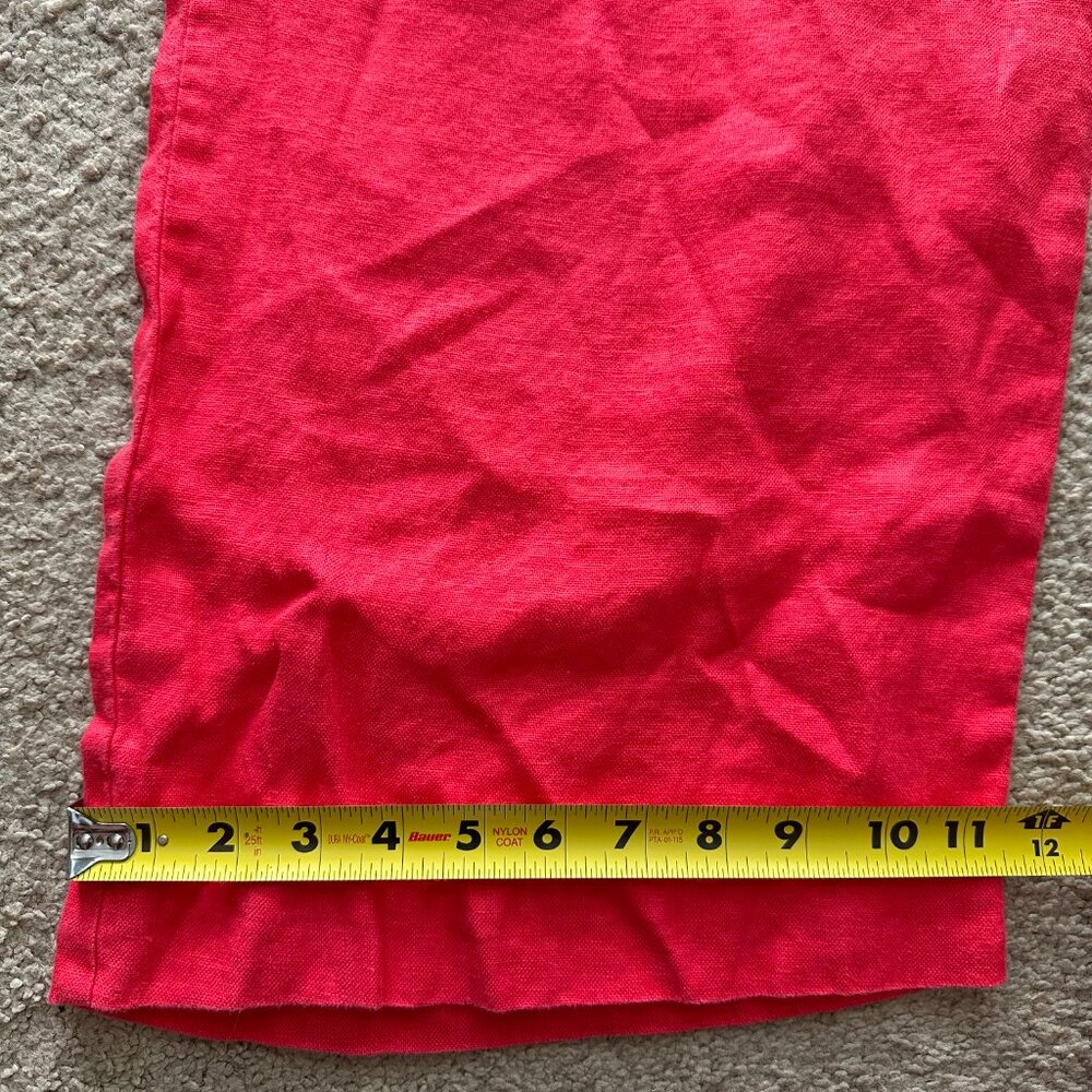 Loft Pants Womens Large 38x29 Marisa 100% Linen Pink Wide Leg Ann Taylor - Picture 11 of 13